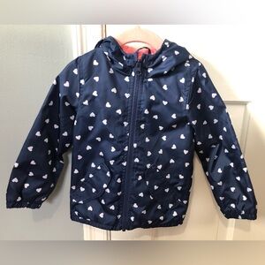 Carter’s Navy Blue With White Hearts Size 2T Raincoat